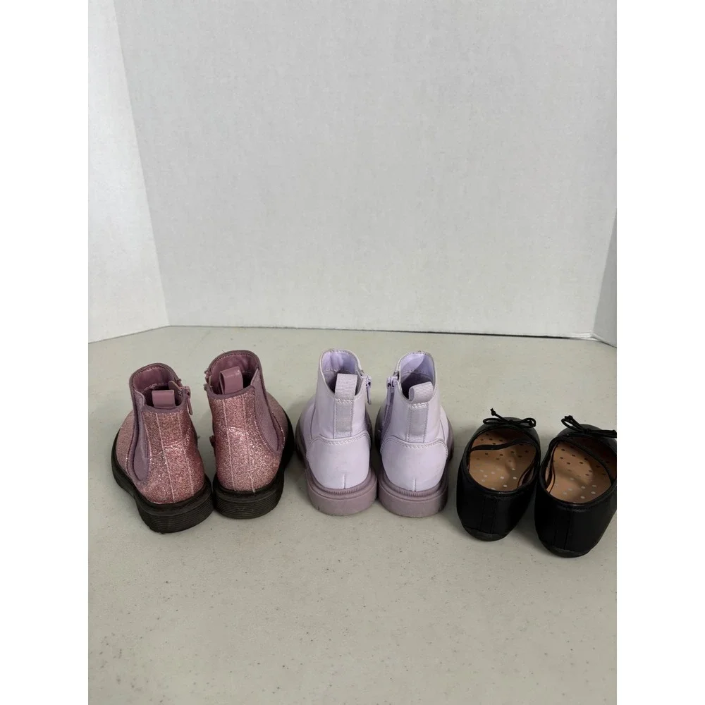 Cat & Jack Wonder Nation Toddler Girls Shoes Size 6 Bundle Pink Purple Black 3pk